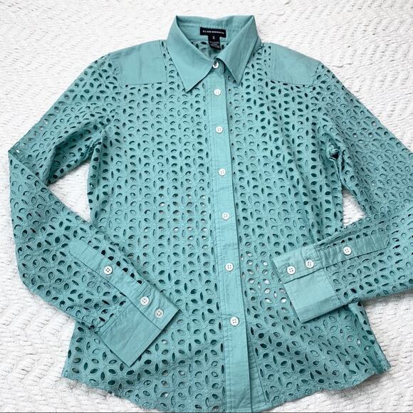 Club Monaco Eyelet Blouse Size XS - Picture 2 of 6